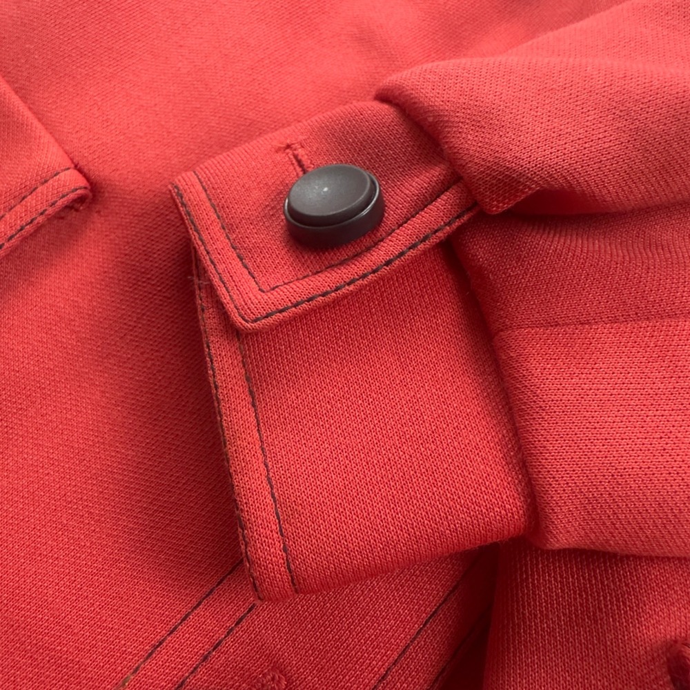 Vintage Ann Murray Red Wool Jacket Womens Cropped Button Front Lined Coat - Picture 7 of 16